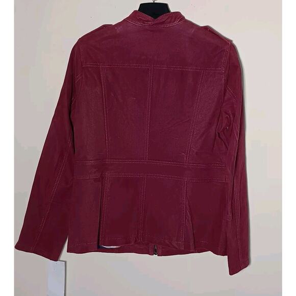 Twiggy London Suede Leather Jacket Women's Rust Moto Coat Zip Up MEDIUM - Picture 2 of 16